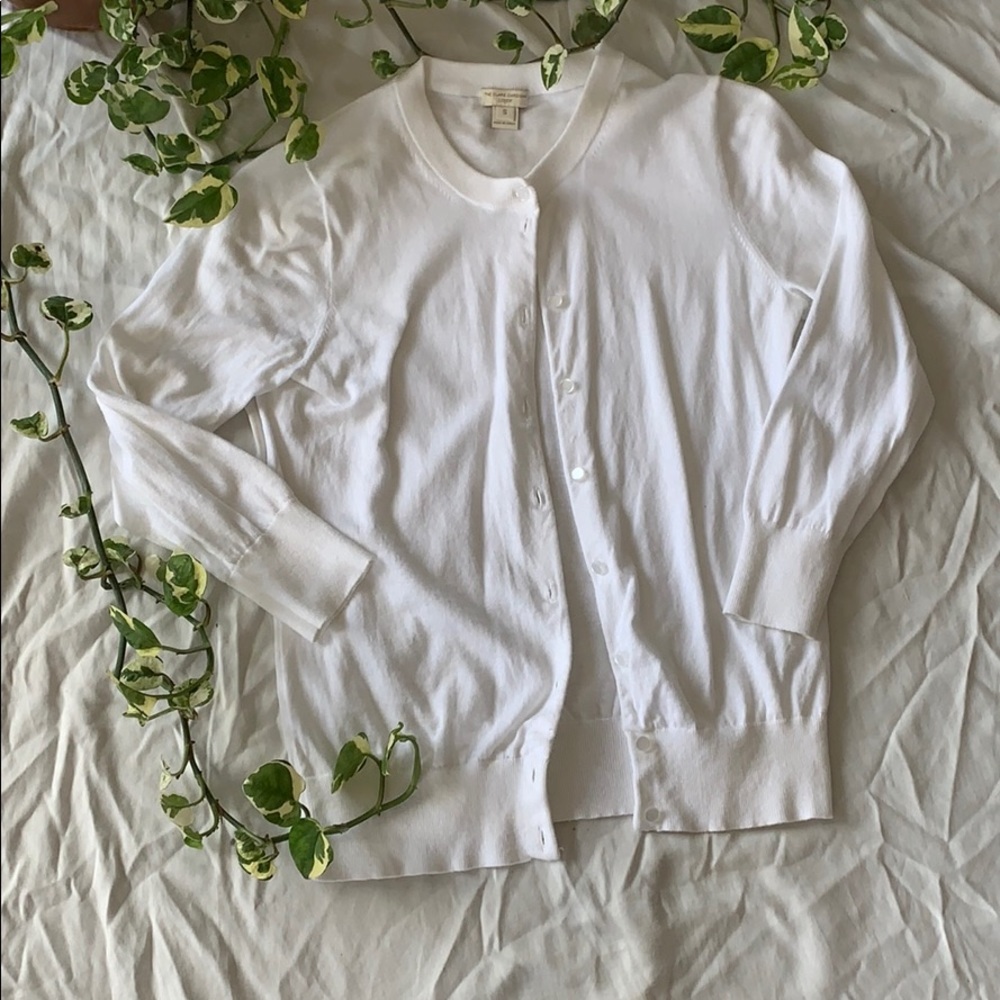 J. Crew White Clare Cardigan